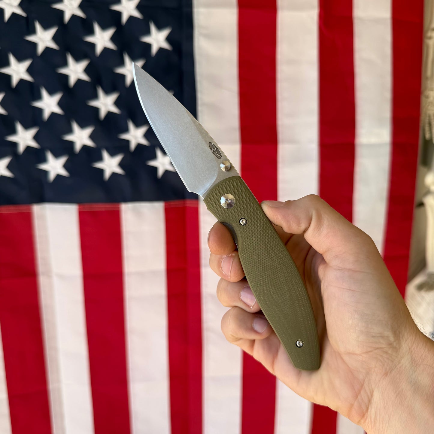 TRM ATOM LL OD Green 3D G10, 3.5″ MagnaCut Blade, Made in USA