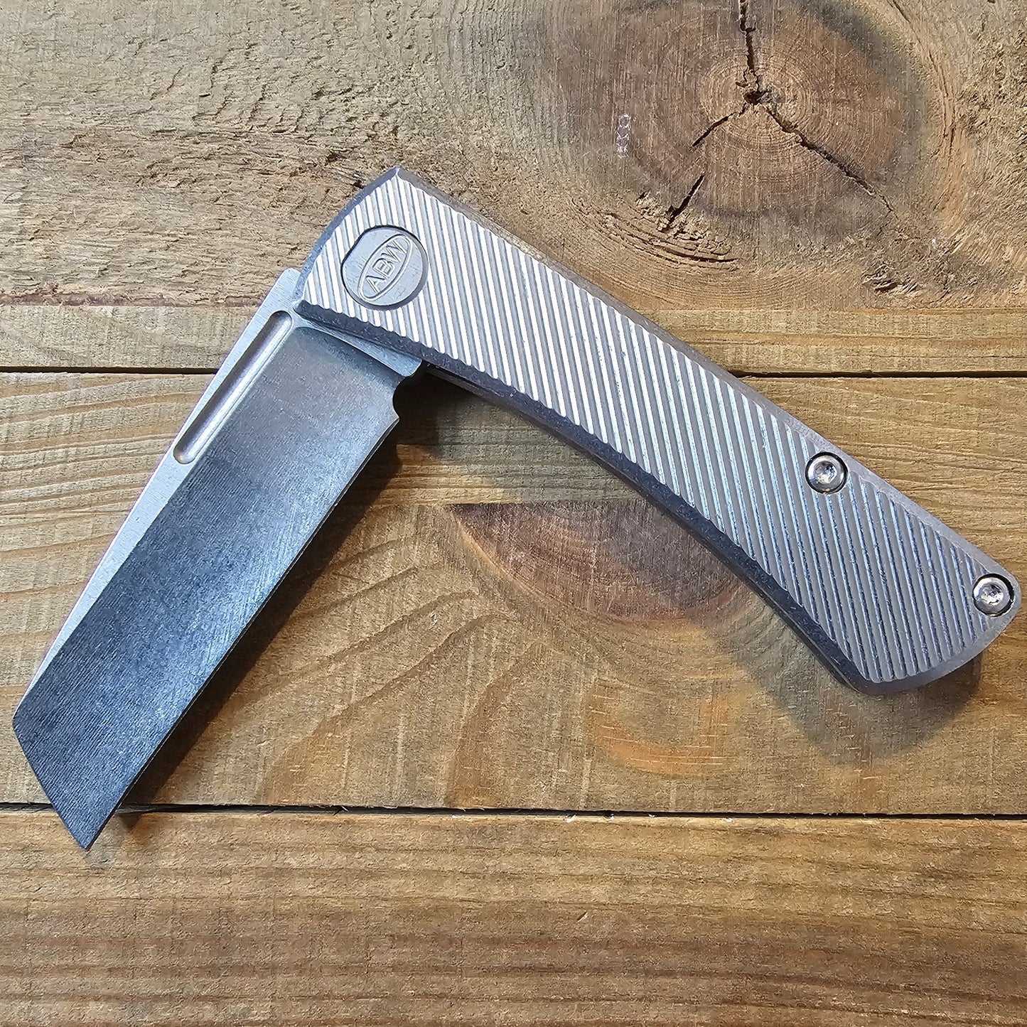 ABW Slip Joint 2.25" – 45° Milled Titanium, MagnaCut Stonewash Wharncliffe – Made in USA