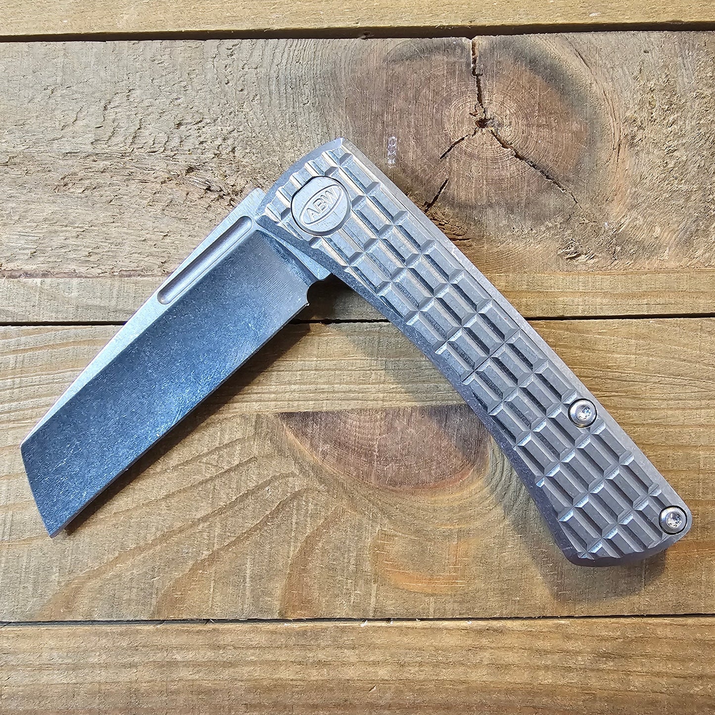 American Blade Works Slip Joint 2.25" – Frag Milled Titanium, MagnaCut Stonewash Wharncliffe – Made in USA