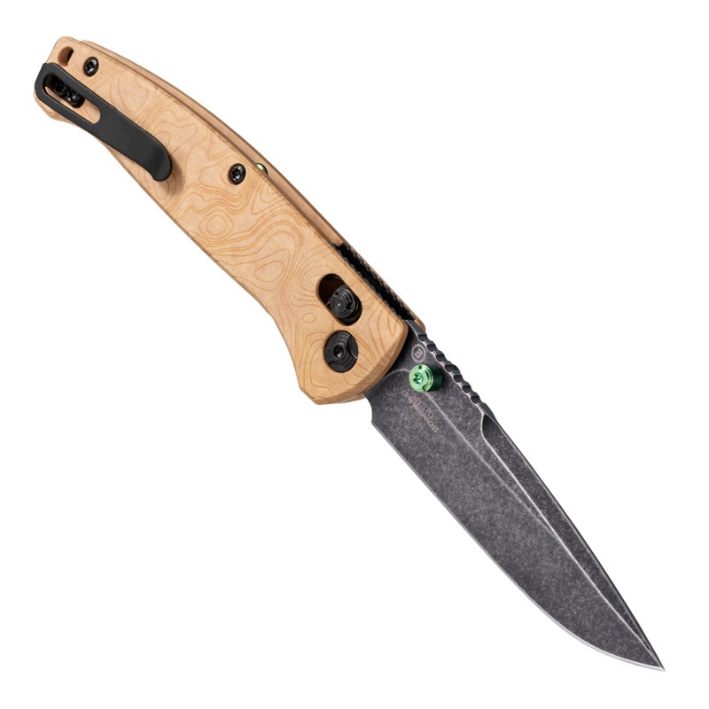 Hogue Mysto (Wood) 3.4″ Drop Point Knife, Maple Valley Richlite Handle, MagnaCut Blade, Made in USA (24459)