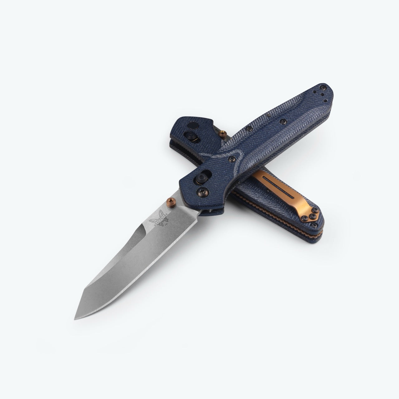 Benchmade Osborne 940-04 Denim Micarta, 3.4″ M390 Reverse Tanto