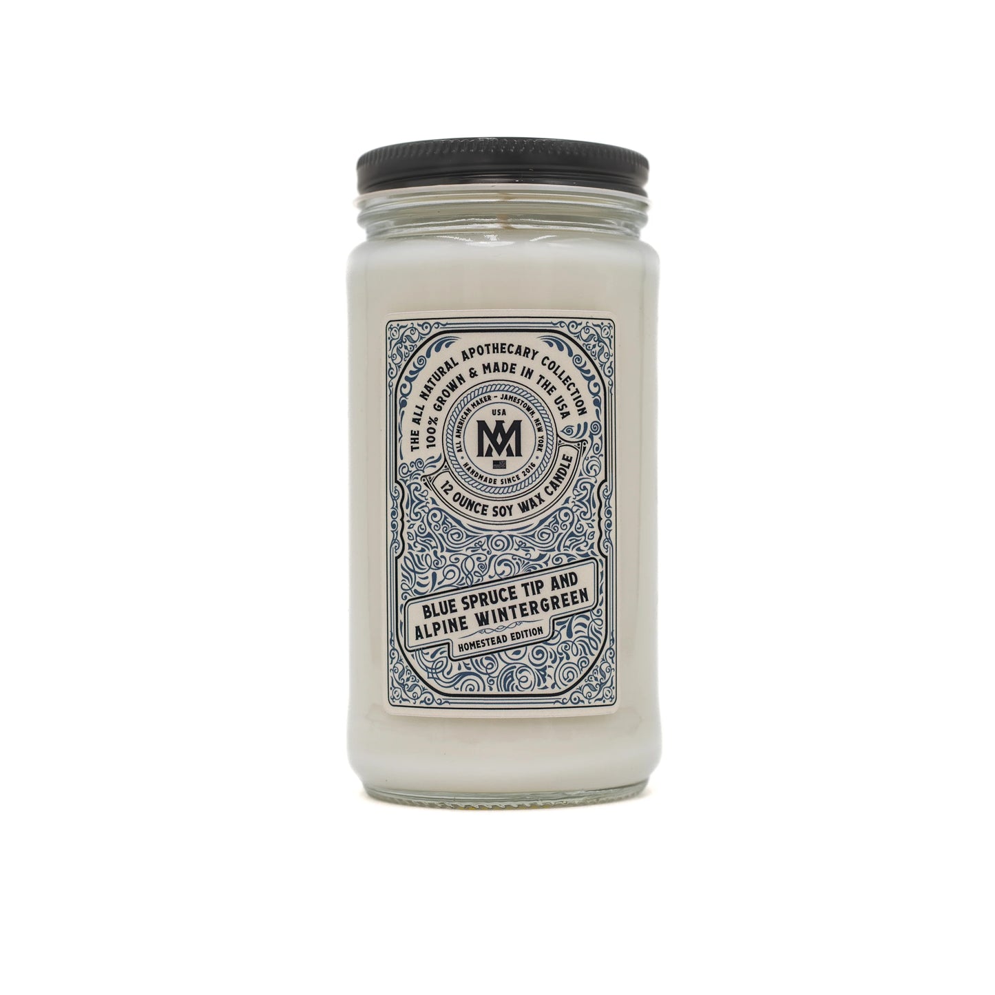 All American Maker Candle – Blue Spruce Tip & Alpine Wintergreen – Made in USA