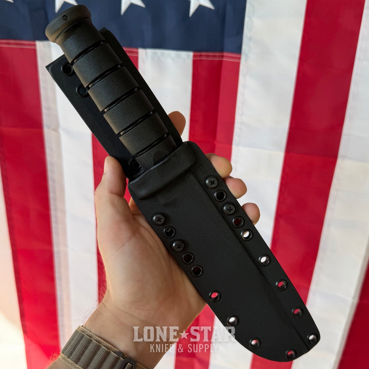 The Back Door: Spartan Blades KA-BAR - Black DLC CPM-MagnaCut Clip Point, Kraton G, Black Kydex Sheath - Made in USA (SB54BKBKKYBK-BD) (Used)