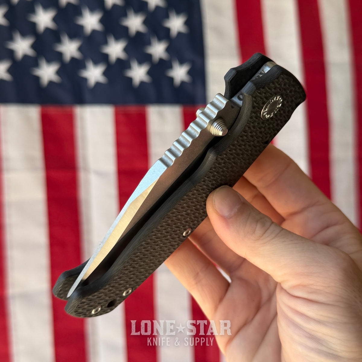 Demko AD20 XXX - 4" CPM-3V Clip Point, Carbon Fiber Two-Tone, Shark-Lock - Made in USA (DEMKO-AD20XXX-CF)