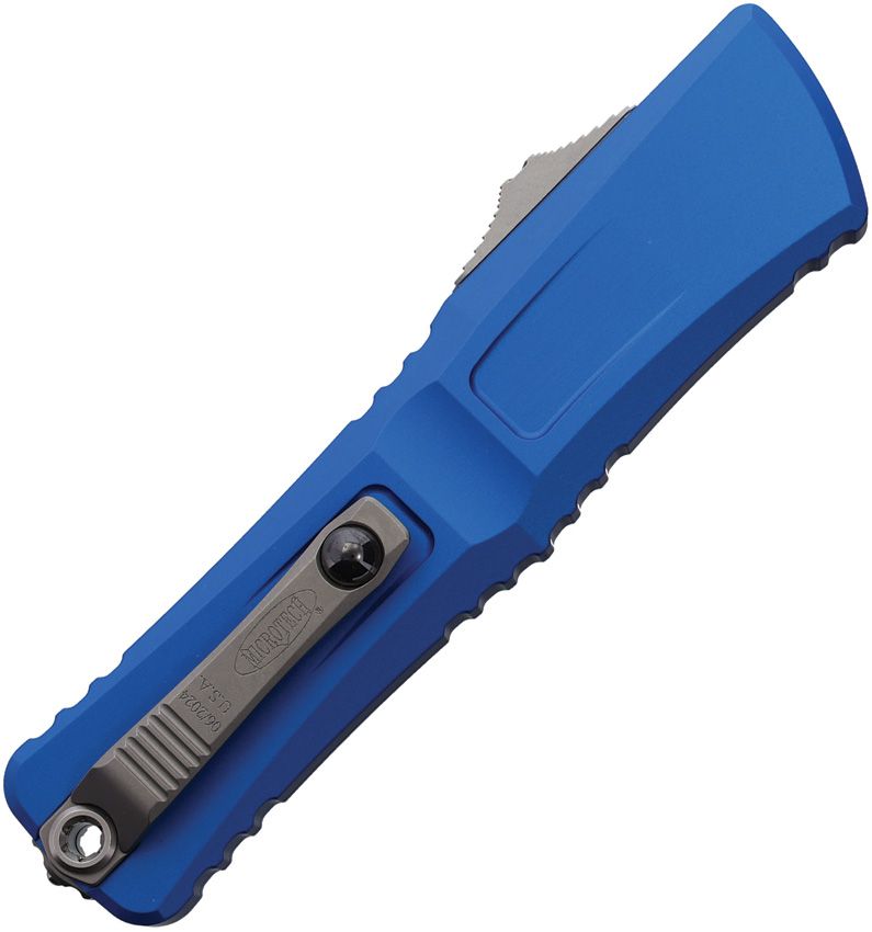 Combat Troodon Gen III D/E OTF Knife Blue Aluminum (3.8" SW Full Serr)