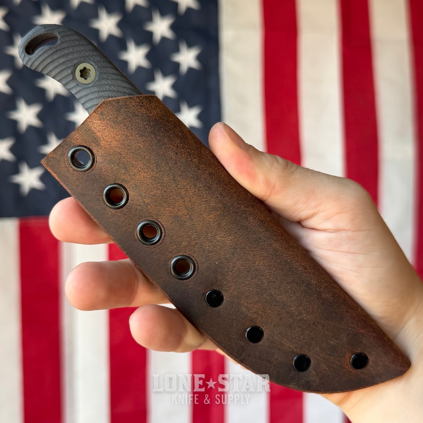 Hellbender Ranch Hand, 3.6" CPM-MagnaCut Sheepsfoot, OD Green Cerakote, Black G10, Leather Sheath, Made in USA (HB-RANCHHAND-OD-BLK-LTHR)