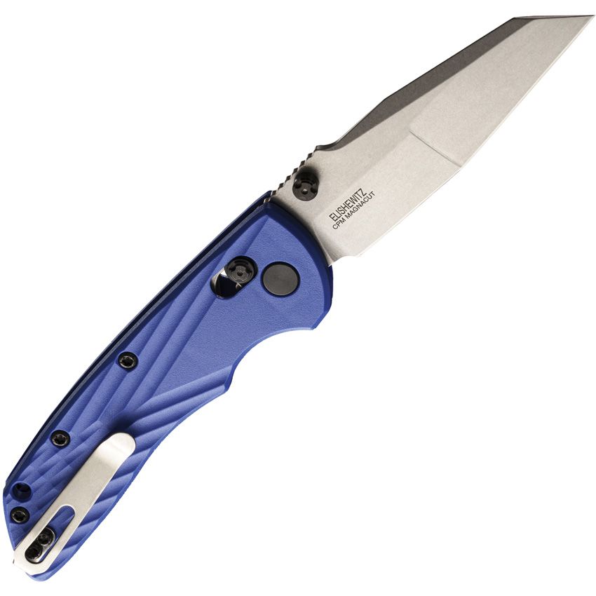 Hogue Deka, 3.25" Wharncliffe MagnaCut in Blue Polymer
