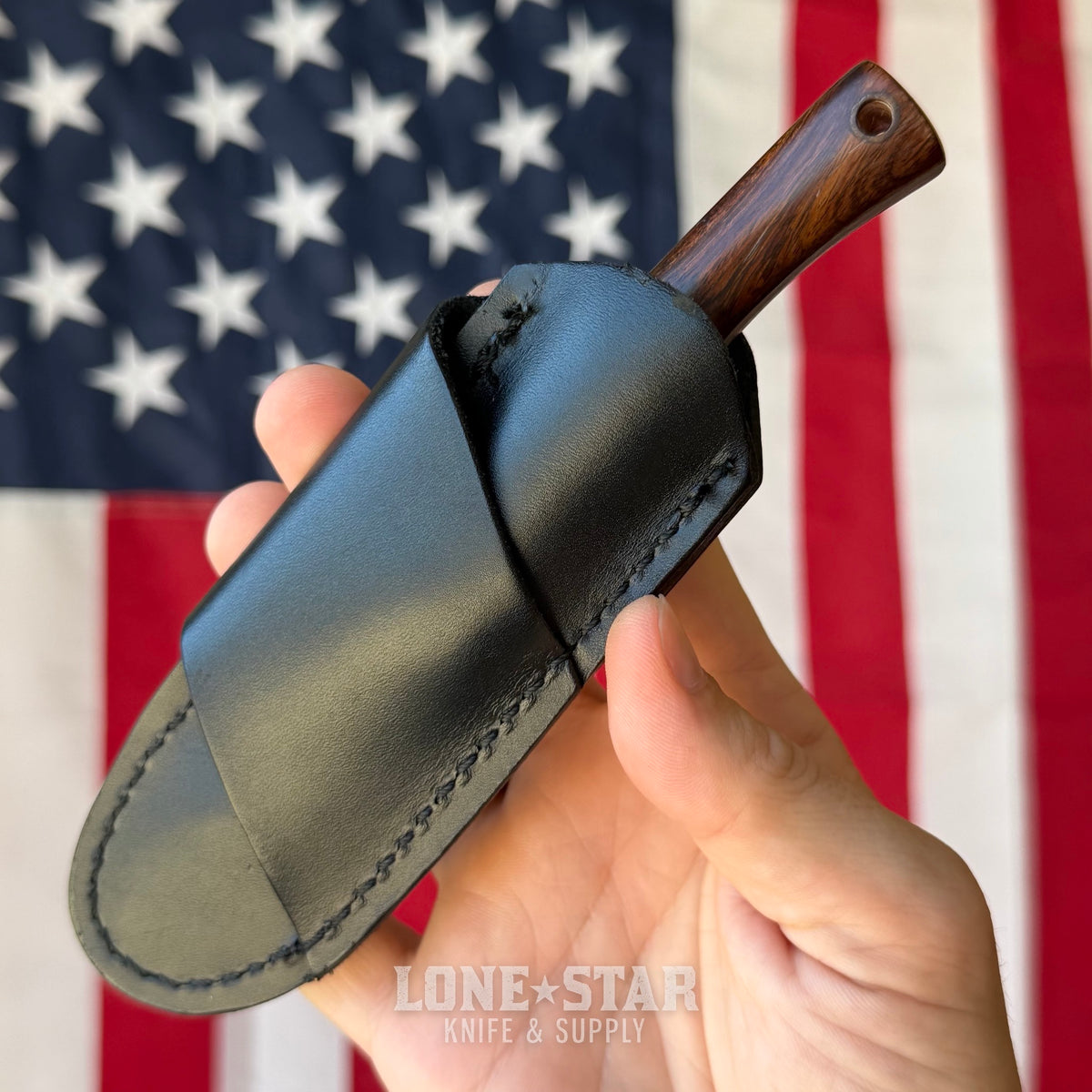 The Back Door: K&G Edge Field Surgeon Fixed Blade - Wood Handle, Leather Sheath, Brand New (Trade In)