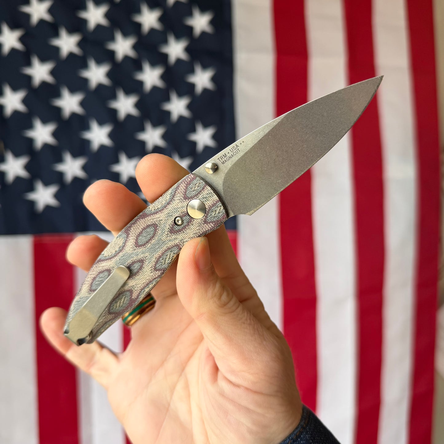 The Back Door: TRM Neutron 2 LL - Python Micarta 3D Contoured, Mike IRIE MagnaCut Blade (Blemish)