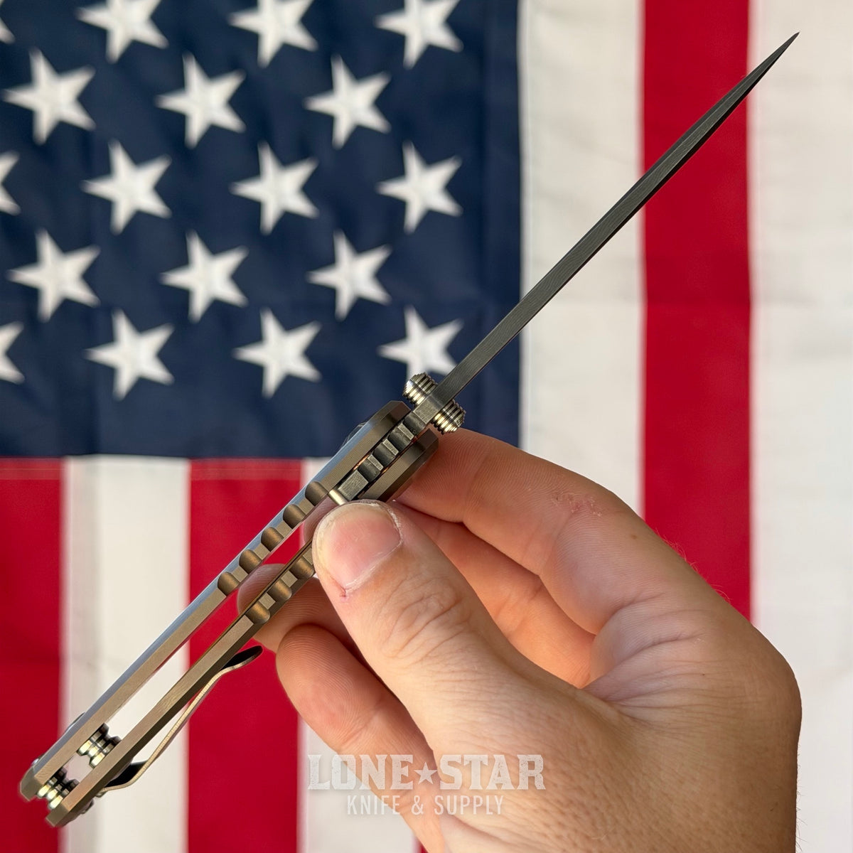 Spartan Blades Harsey Folder SHF - Templar Edition, Chad Nichols Damascus, Titanium - Made in USA (SF5TEMPDM)