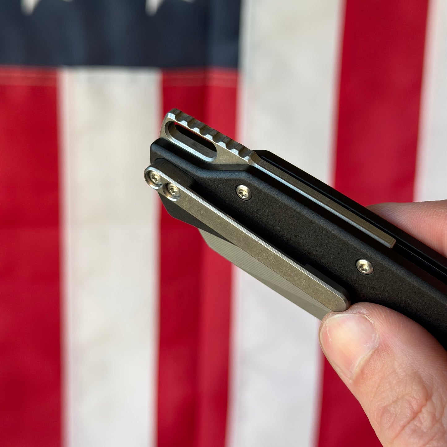 American Blade Works Model 3 Manual Black Aluminum Knife - MagnaCut Blade - Made in USA