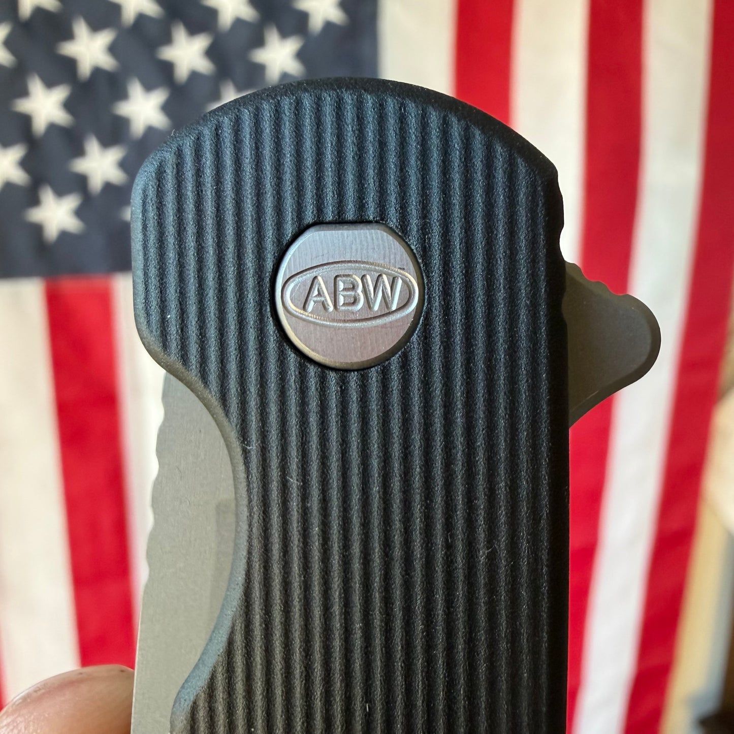 ABW Model 2 Knife – 3.25” MagnaCut Blade, Black Aluminum Handle, Liner Lock Flipper – Made in USA