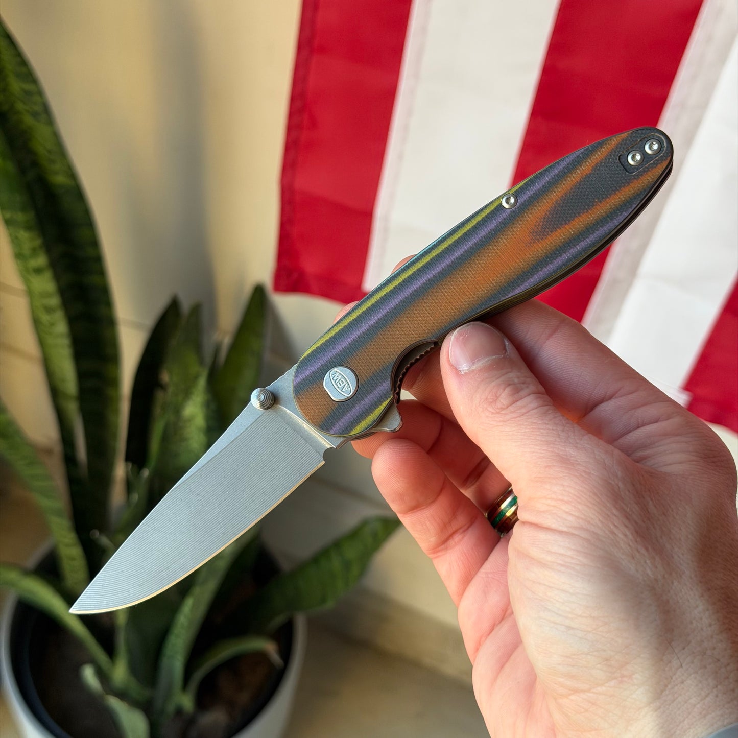 ABW Model 1 V7 Knife – 3.25” MagnaCut Blade, Color G10 Handle, Liner Lock – Made in USA