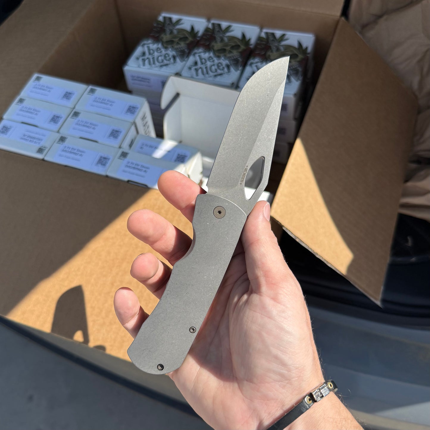 Dixon Folding Knife – Titanium Frame Lock, 3.75″ MagnaCut Blade, Made in USA