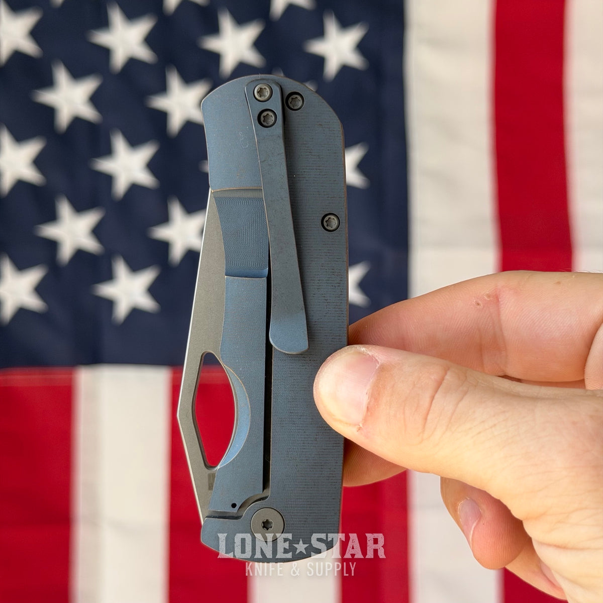 McNees DX Little Dixon 3.25" - MagnaMax, Blue and Bronze Atomic Titanium, Frame Lock - Made in USA (2671)