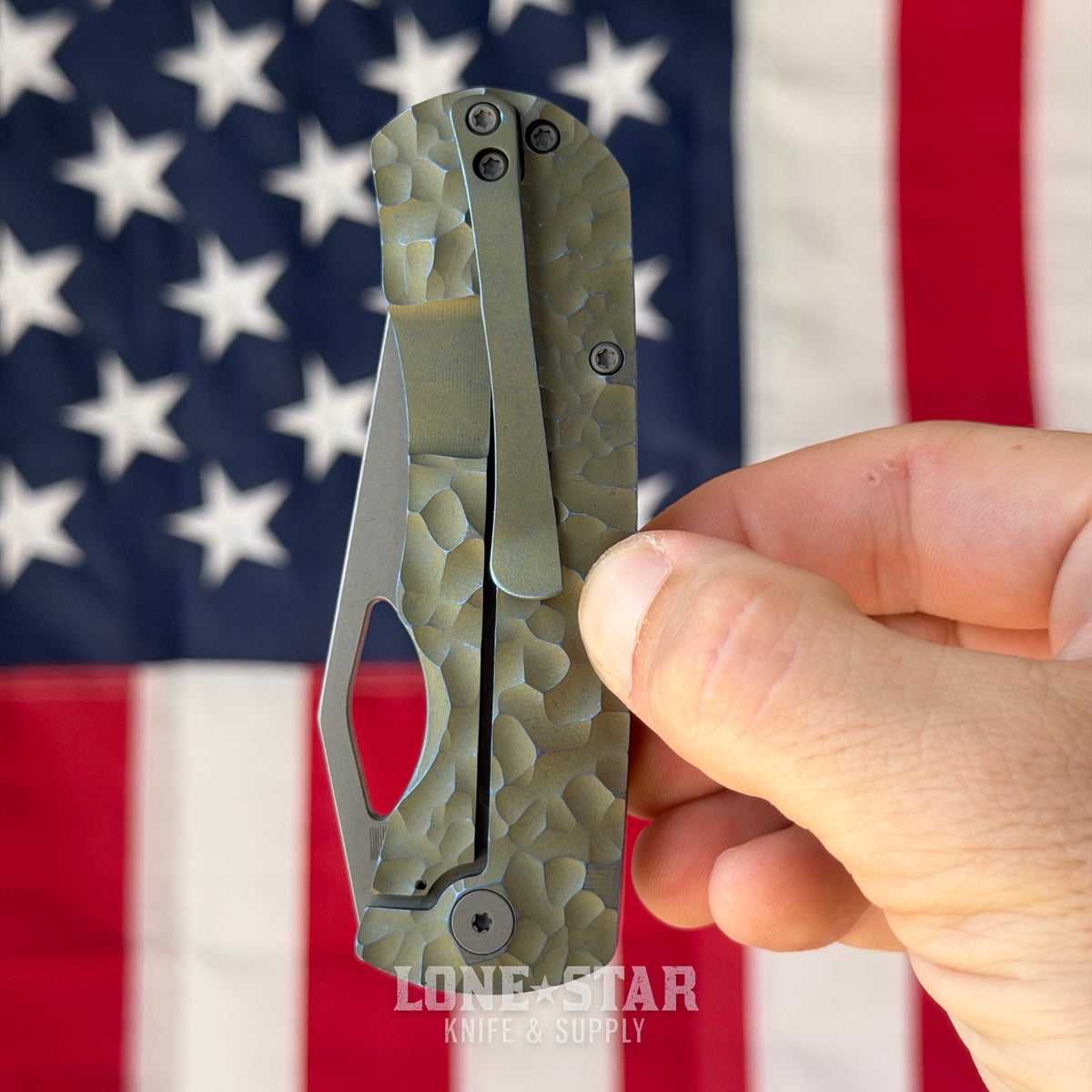 McNees Little Dixon 3.25" Rock - MagnaCut, Green and Blue Atomic Titanium, Frame Lock - Made in USA (2624)