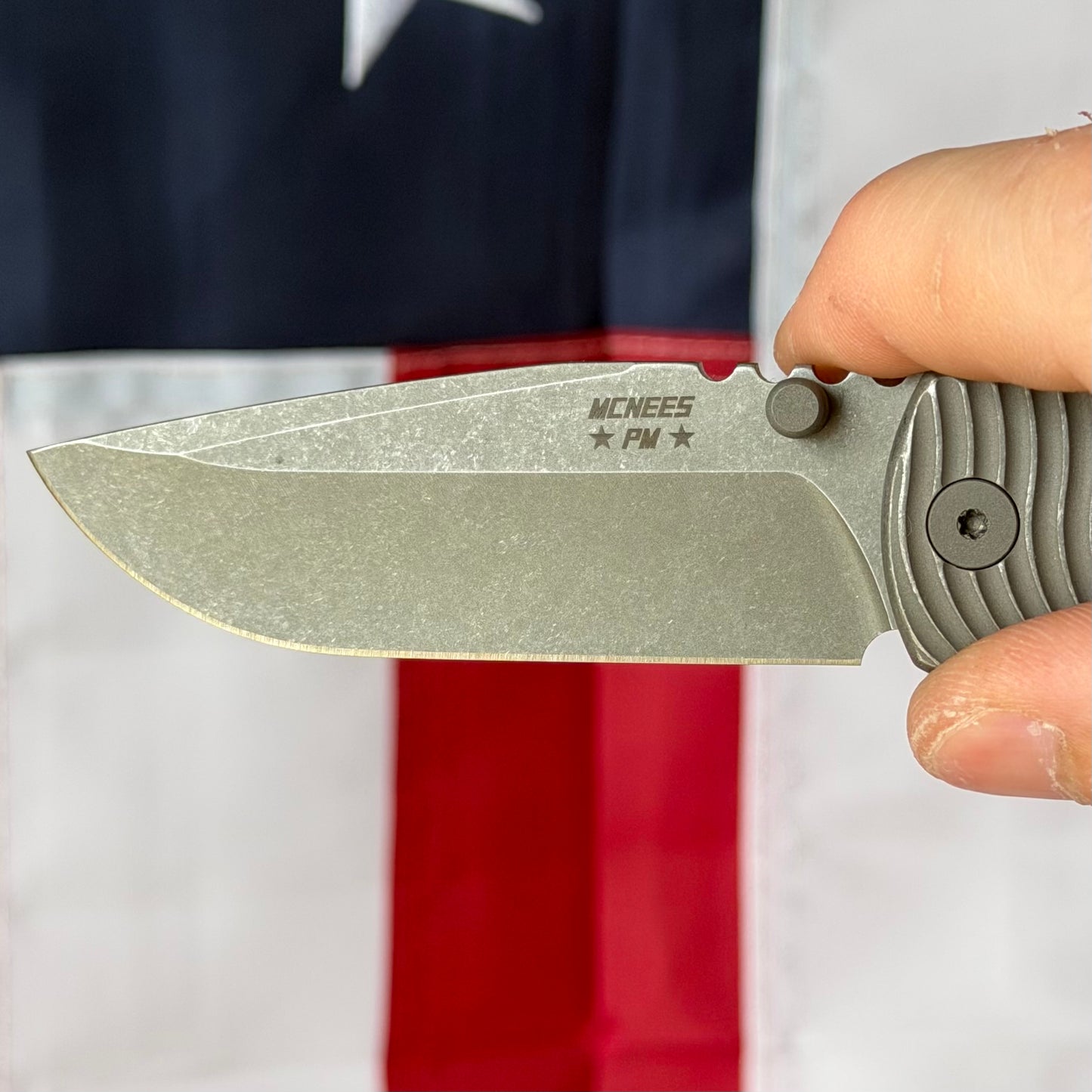 McNees PM MAC2 3″ Knife – Swerve Titanium, MagnaCut Stonewash Blade, Frame Lock – Made in USA (2496)