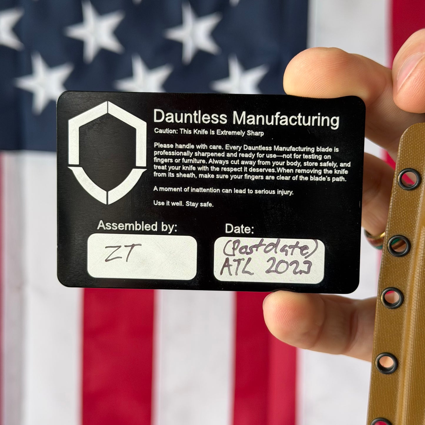 The Back Door: Used – Dauntless Manufacturing The Hiker 3.5" Tanto Fixed Blade, 20CV, Micarta, Kydex Sheath – BS ATL 2023 Exclusive – Made in USA
