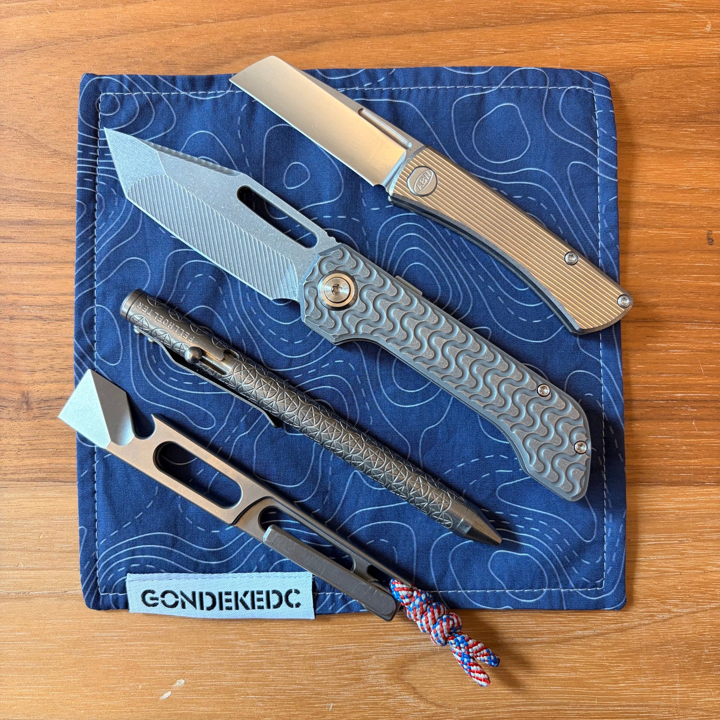 GondekEDC Navy Topo 2.0 Hamilton Hank 7x7 – Cotton & Microfiber Handkerchief – Made in USA
