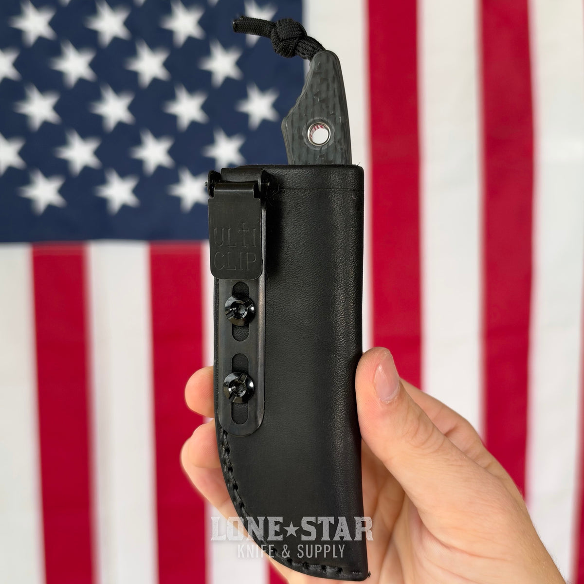 The Back Door: Heretic Kobold Bowie 2.56" Fixed Blade - DLC Black MagnaCut, Glow Carbon Fiber, Serial 13 - Made in USA (H065-6A-GLOCF) (Trade In)