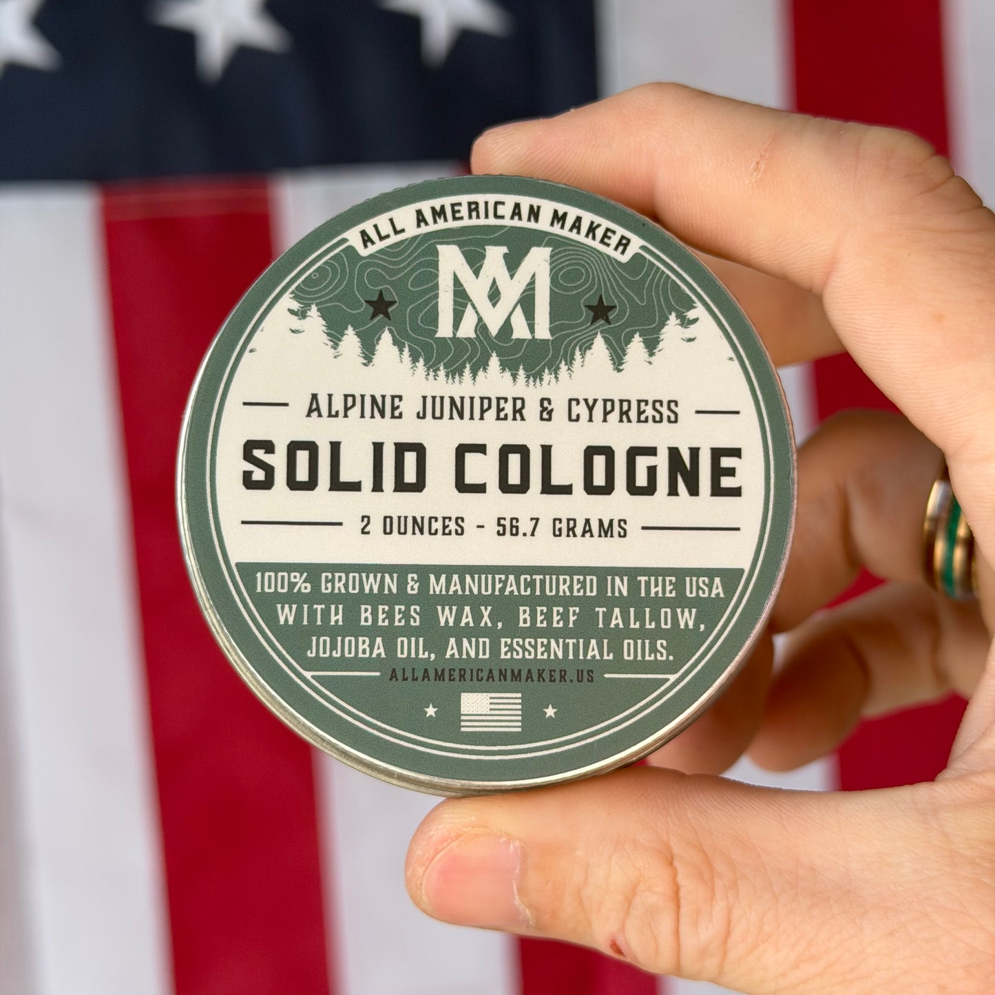 All American Maker Alpine Juniper & Cypress Solid Cologne 2oz – Made in USA