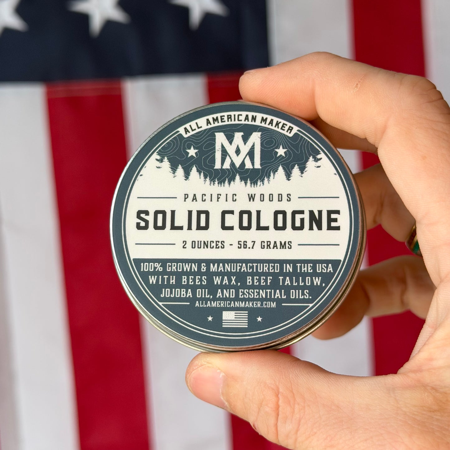 All American Maker Pacific Woods Solid Cologne 2oz – Made in USA