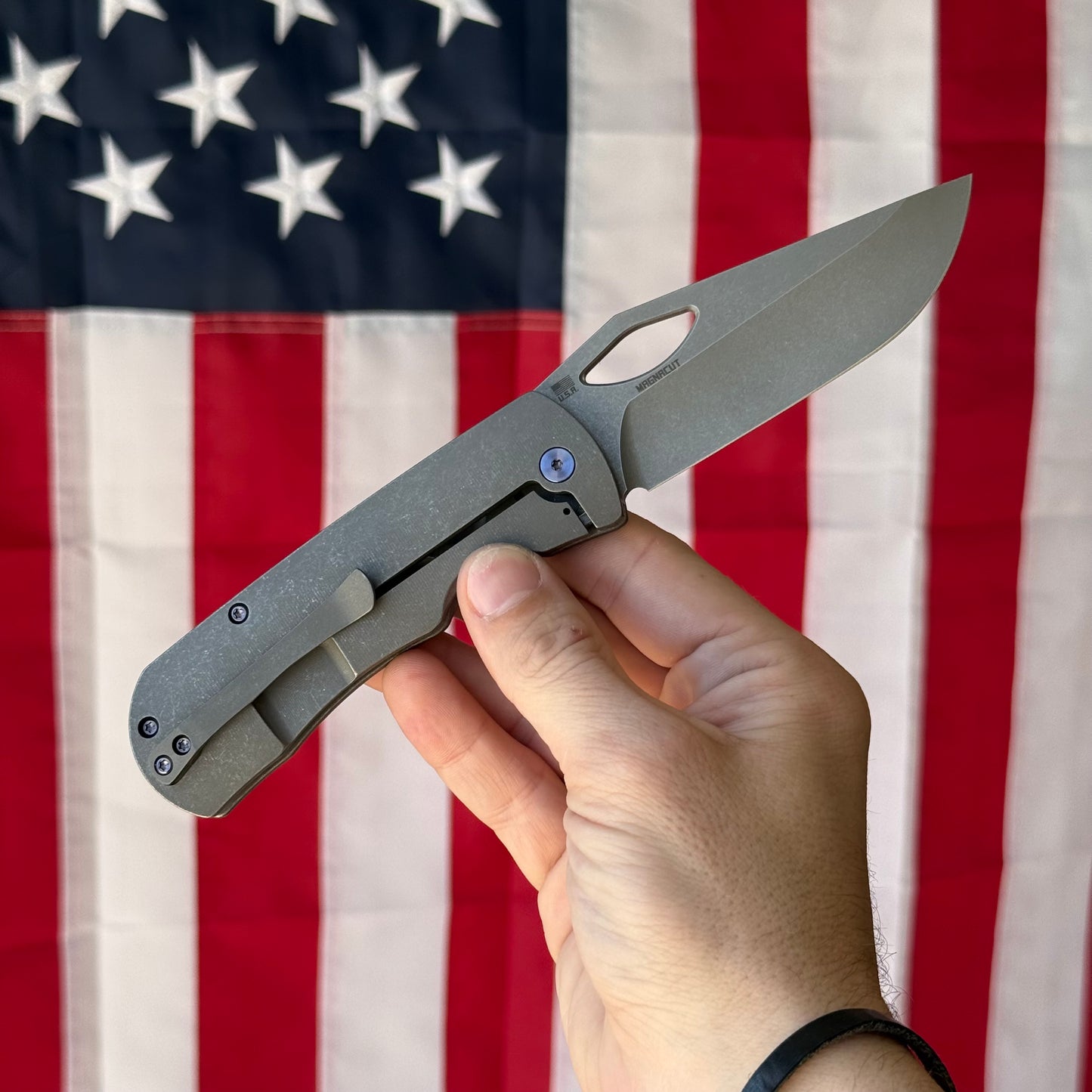Dixon Folding Knife – Titanium Frame Lock, 3.75″ MagnaCut Blade, Made in USA
