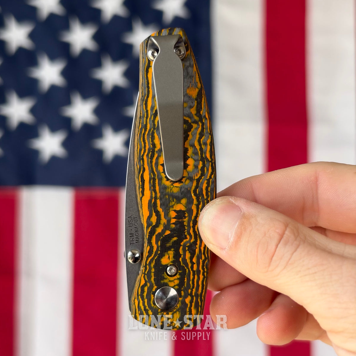 TRM NEUTRON 2 Linerlock, Neon Orange Camo Carbon 3D, 3" MagnaCut, Blade Show West 2026 Special Edition, Made in USA (TRM-N2LL-NEONORANGE-BSW)