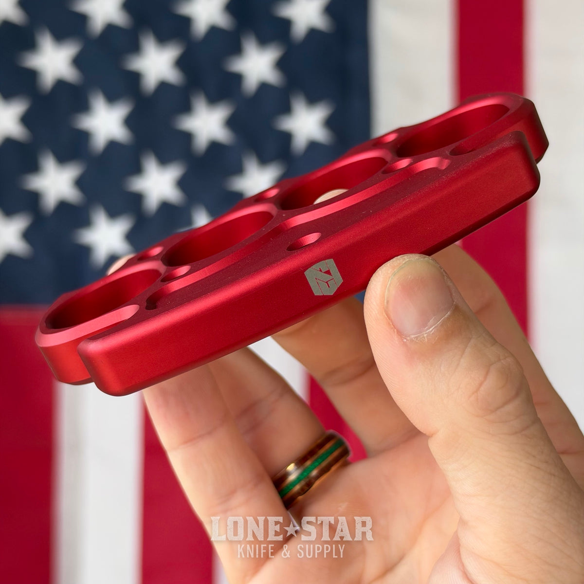 NCC Knives Grapnel Tactical Paperweight, Horned Red, Billet 6061-T6 Aluminum, Made in USA (NCC-GRAPNEL-RED-HORNED)