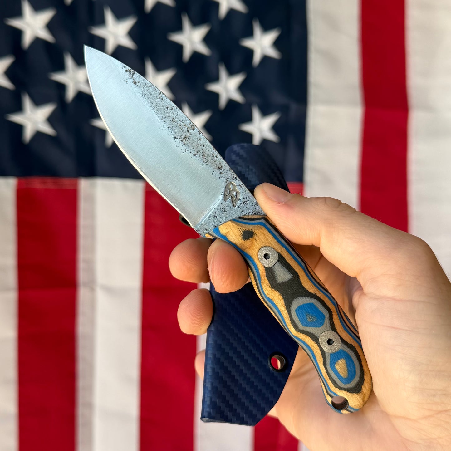 4B Outdoors Mini Apache 3.1" Fixed Blade – 1095 High Carbon, Modified Spear Point, Kydex Scout Carry Sheath – Forged in Fire Champion – Made in USA