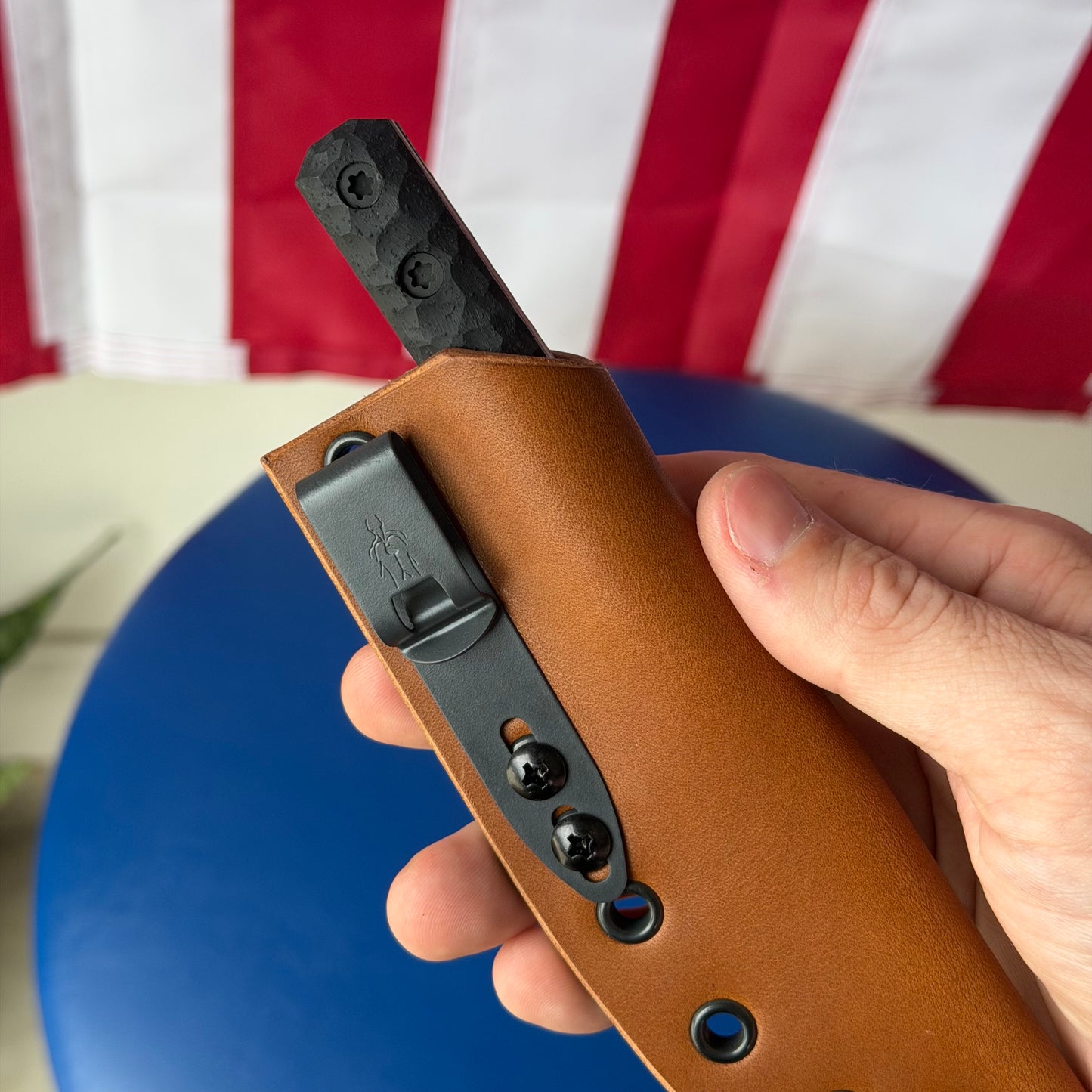 Townsend Knife Co. MC 2.5" Fixed Blade – CPM MagnaCut Acid Washed, Handmade Leather Sheath – Made in USA