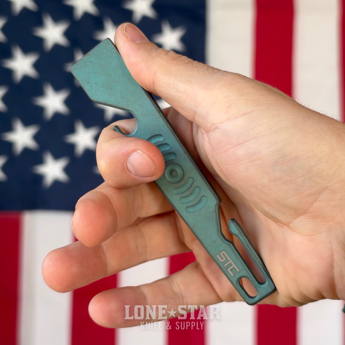 Stevens Tool Co. PR001 EDC Pry Bar, 5" Grade 5 Titanium, Matte Green and Bronze, Made in USA (STC-PR001-GREENBRONZE)