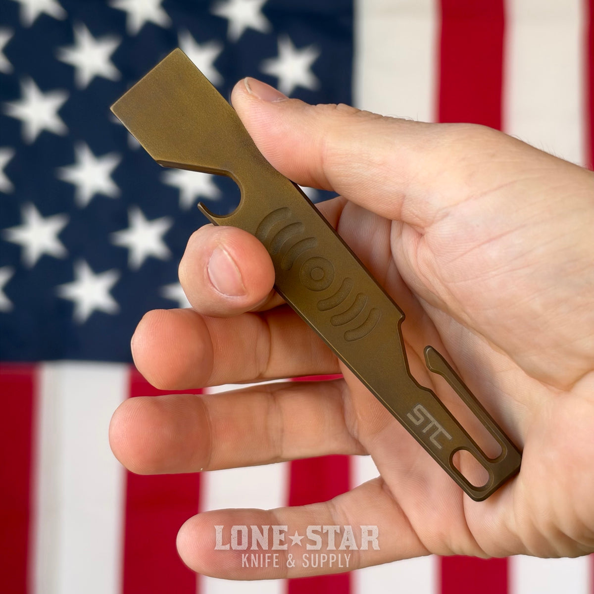 Stevens Tool Co. PR001 EDC Pry Bar, 5" Grade 5 Titanium, Ancient Gold, Made in USA (STC-PR001-ANCIENTGOLD)