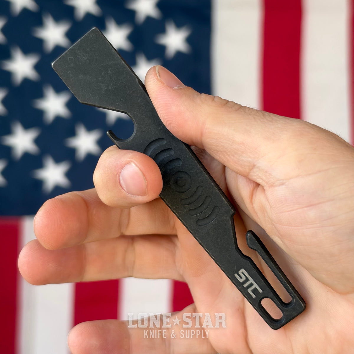 Stevens Tool Co. PR001 EDC Pry Bar, 5" Grade 5 Titanium, Blackwashed, Made in USA (STC-PR001-BLACKWASHED)