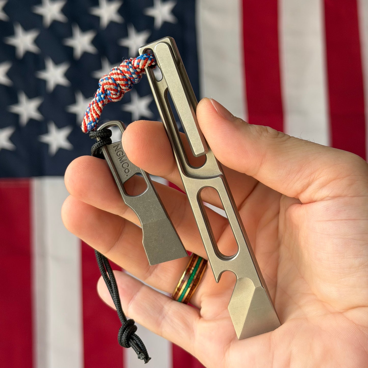NGMCo. Maggie Sleeper 2.5" Titanium Keychain Prybar – 6Al4V, Pry Tip, Scraper, Nail Puller – Made in USA