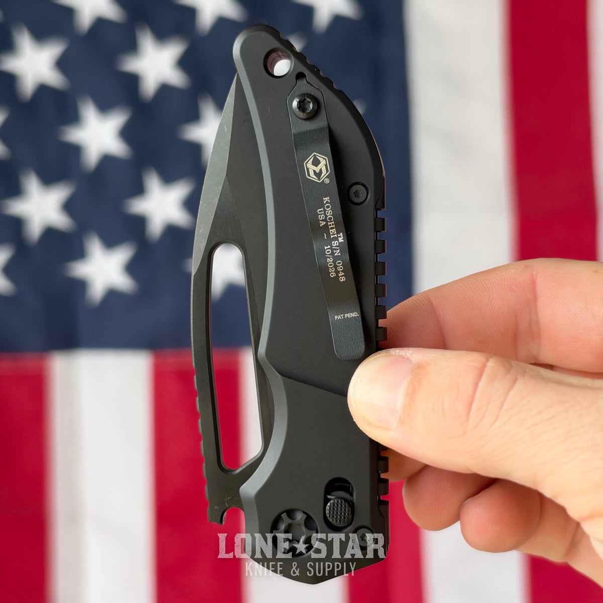 Heretic Koschei - 3.6" DLC MagnaCut, Black Tactical Hardware, Crossbar Lock - Made in USA (H061-6A-T)