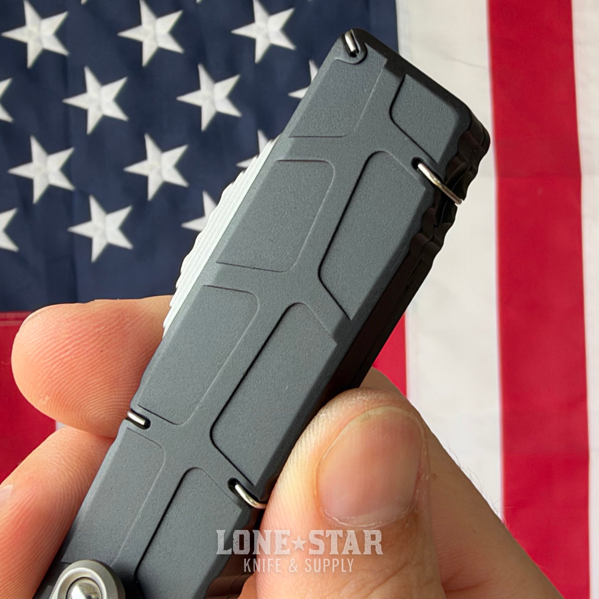 Heretic NYX V2 Tanto OTF Auto - 3.62" Stonewash MagnaCut, Black Chassis, Proof Run Engraved Machined Clip - Made in USA (H015-2A)
