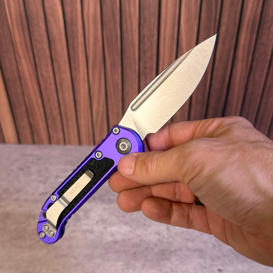 L.U.D.T. Gen III T/E Automatic Knife, 3.5″ M390MK Blade, Purple Aluminum (1136-10PU)