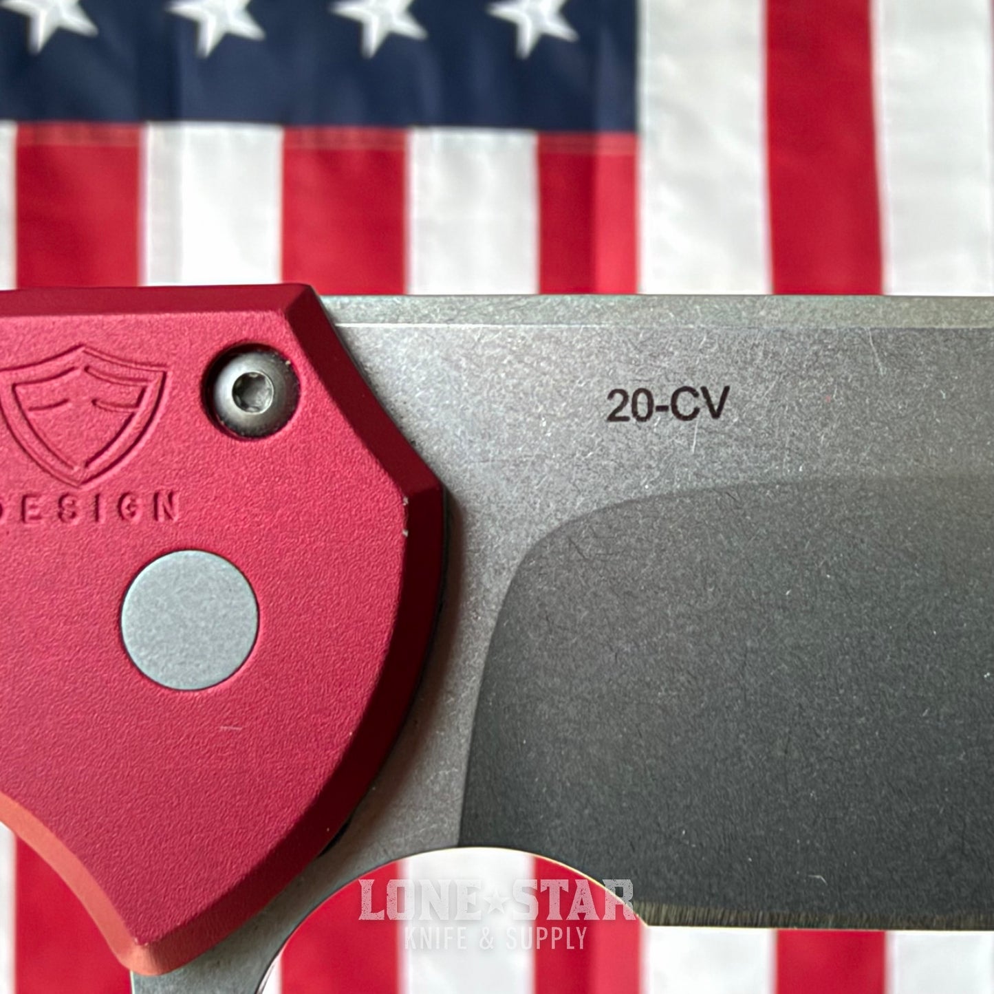 The Back Door: Pro-Tech Mordax Folding Knife - Red Aluminum, 3.75" CPM-20CV Drop Point, Button Lock Flipper - Made in USA (MX101-RED 20CV) (Trade In)