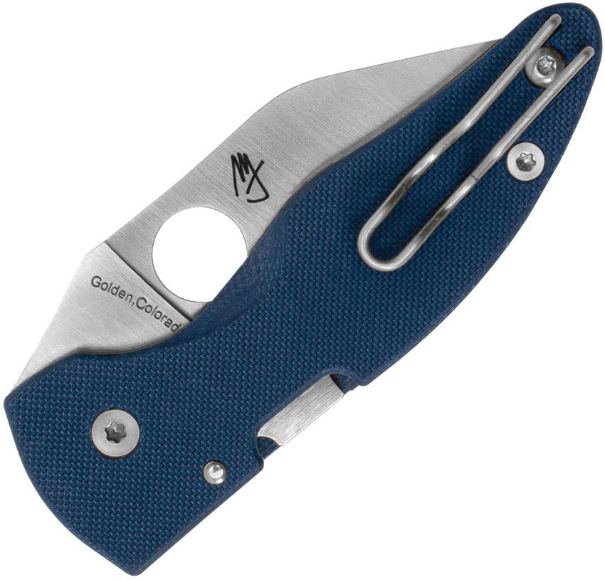 MicroJimbo Knife – Cobalt Blue G‑10 Handle, CPM SPY27 Wharncliffe Blade, Compression Lock – Made in USA (SC264GPCBL)