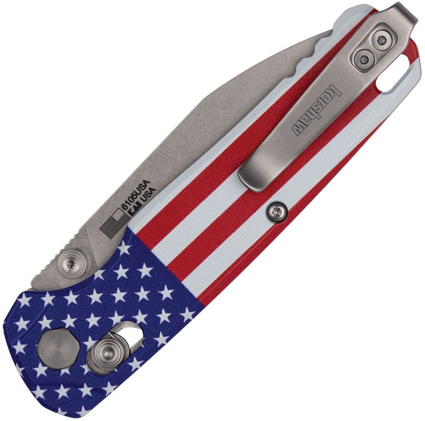Kershaw Bel Air Knife – CPM MagnaCut Blade, DuraLock KVT Bearing System, Cerakote Aluminum Handle – Made in USA (KS6105USA)