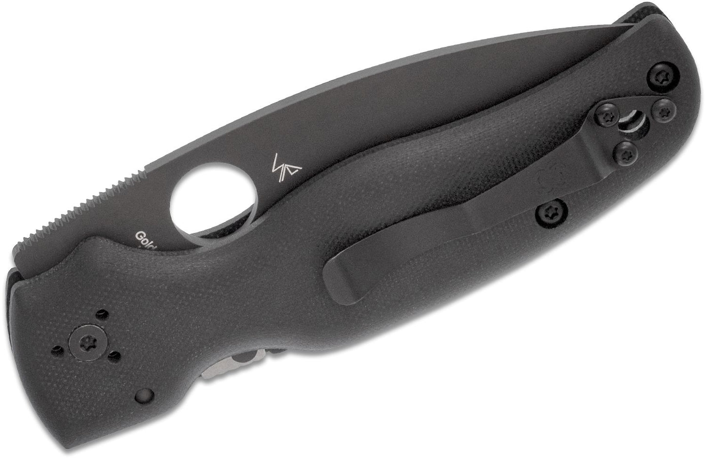 Shaman Folding Knife 3.58" S30V Black Plain Blade, Matte Black G10 Handles, Compression Lock