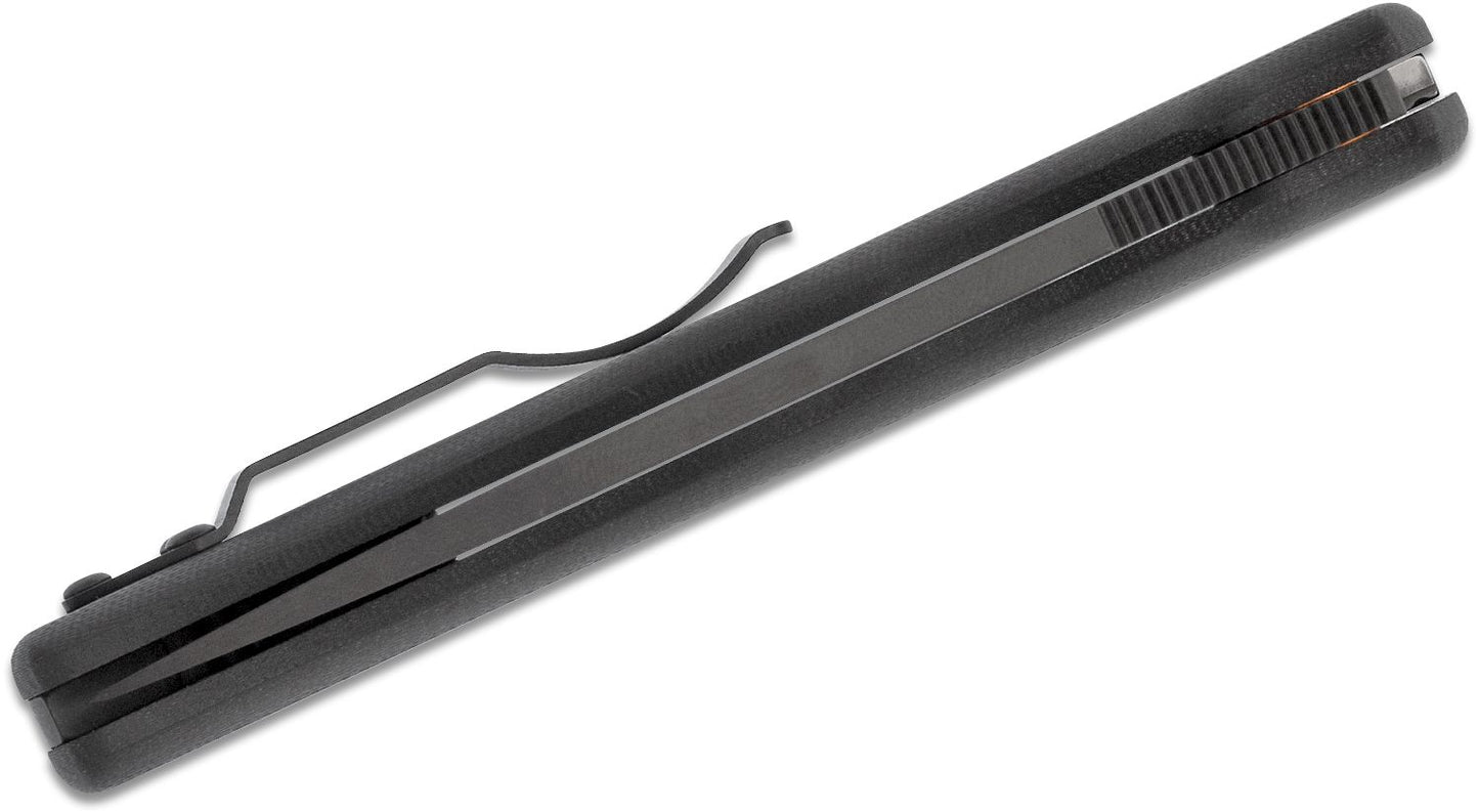 Shaman Folding Knife 3.58" S30V Black Plain Blade, Matte Black G10 Handles, Compression Lock