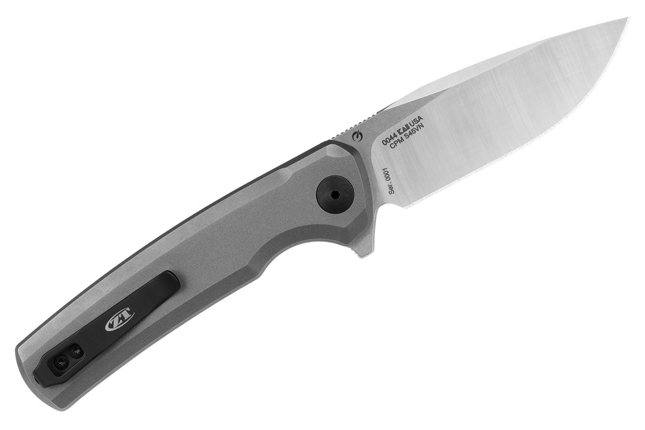 0044 Button Lock Knife Titanium (3.25" Satin) ZT