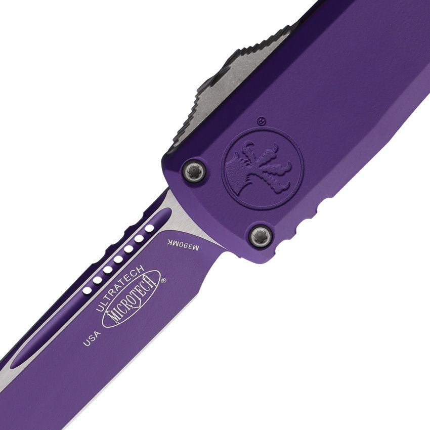 Ultratech Gen III ZBP OTF Knife – Purple Cerakote Aluminum Handle, Bohler M390MK Blade – Made in USA (MCT11211PUC16Z)