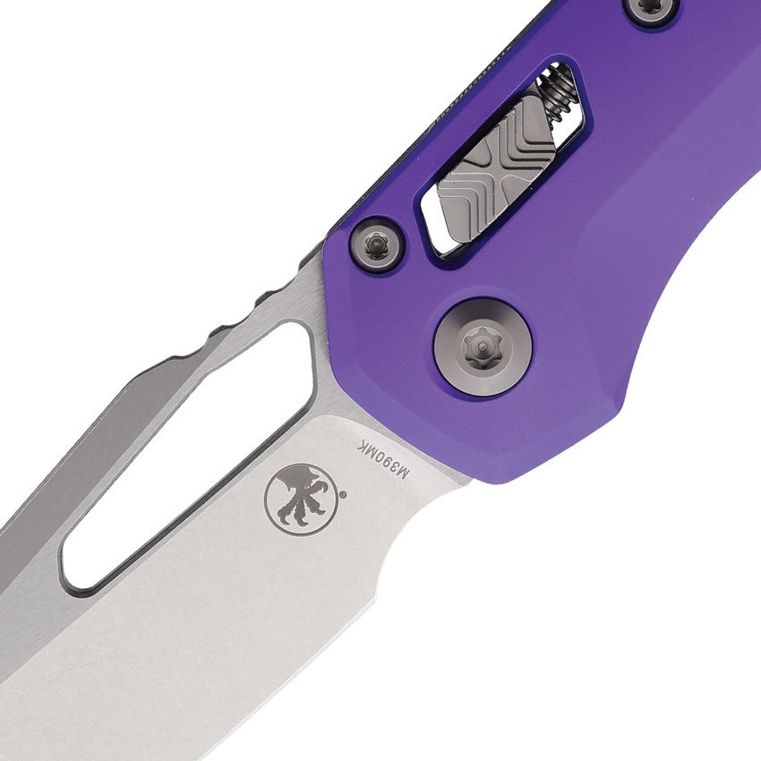 MSI Ram-Lok Knife – Purple Aluminum Handle, Stonewashed Bohler M390MK Sheepsfoot Blade – Made in USA (MCT21010PU)