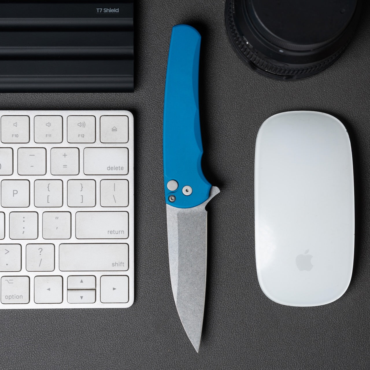 Pro-Tech Malibu Blue 3.3 inch Magnacut Wharncliffe Knife, Stonewash Blade – Made in USA (5301 Blue)