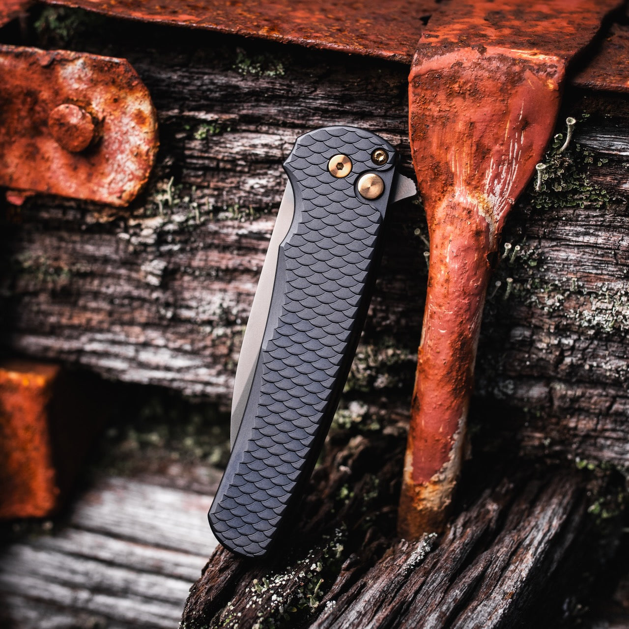 Pro-Tech Malibu Black Dragon Scale 3.3 inch Magnacut Wharncliffe Knife, Smoky Grey Blade – Made in USA (5336-LTD SG RGH)