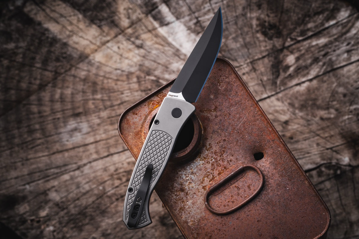 Pro-Tech Brend Classic Auto Custom 003, Walter Brend Design, Two Tone DLC MagnaCut with Satin Flats, Blasted 17-4 Steel Handles, 1 of 10 - Made in USA (2026 Brend Classic Custom 003)