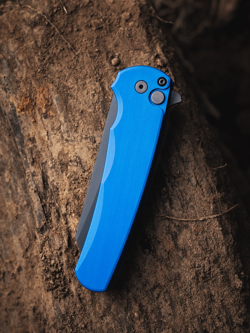 Pro-Tech Malibu - Blue Aluminum, DLC CPM-MagnaCut Reverse Tanto - Made in USA (5403-Blue)